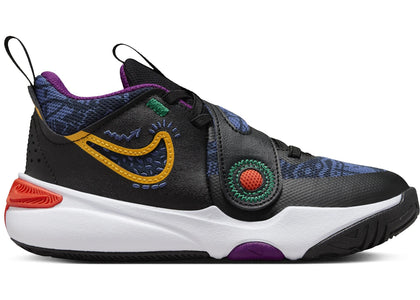 Nike Team Hustle D 11 SE Black Mystic Navy Cosmic Clay University Gold (PS) - sneakers view 2