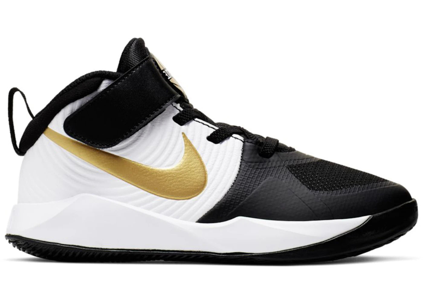 Nike Team Hustle D 9 Black Metallic Gold (PS) - vue 360