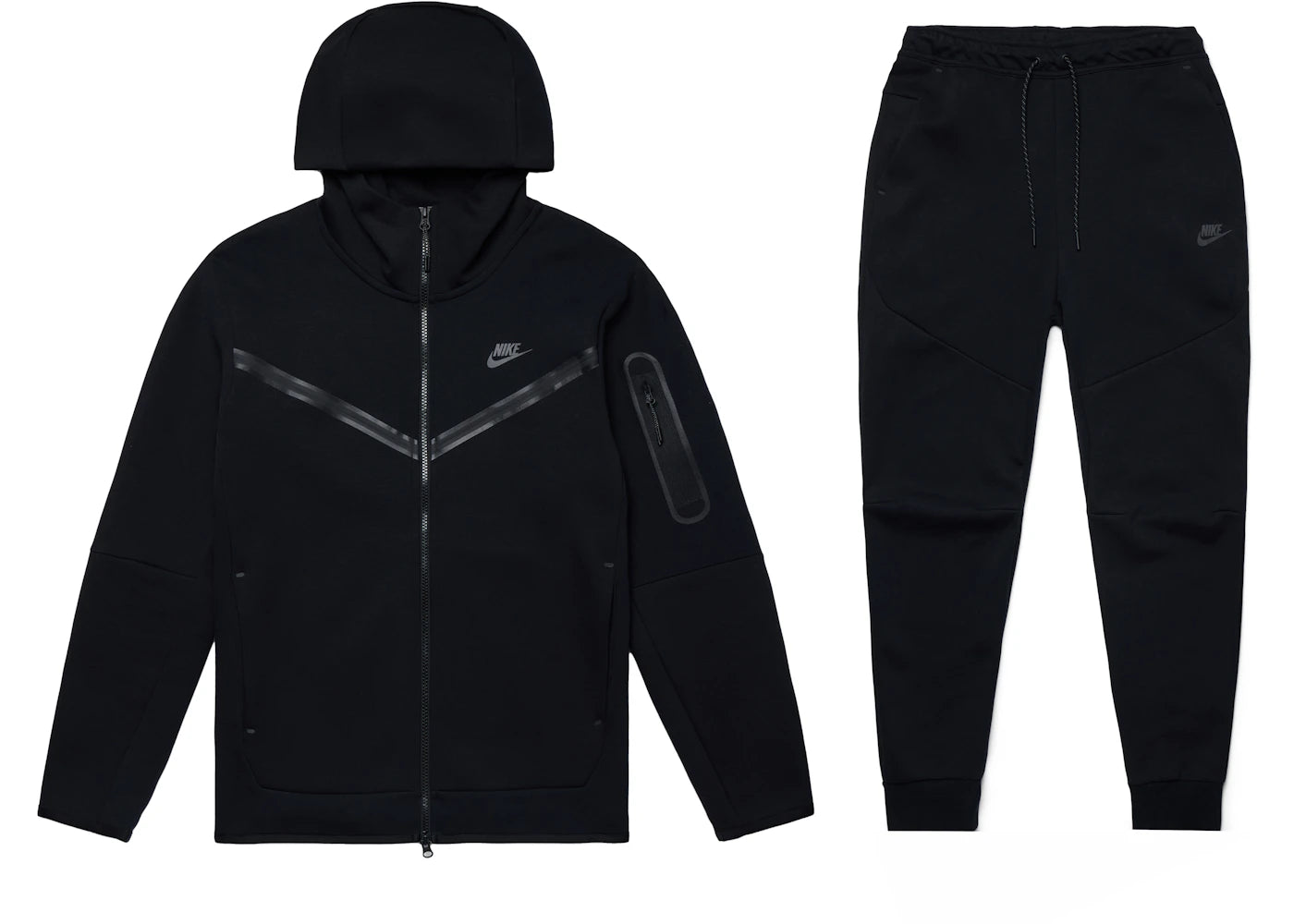 Nike Sportswear Tech Fleece Full-Zip Hoodie & Joggers Set Black - vue 360
