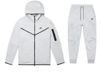 Nike Sportswear Tech Fleece Full Zip Hoodie & Joggers Set Grey