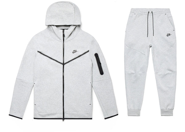 Nike Sportswear Tech Fleece Full Zip Hoodie & Joggers Set Grey sneakers - authentic Nike shoes
