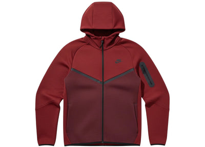Nike Tech Fleece Windrunner Full Zip Hoodie Dark Team Red/Burgundy Crush-Black