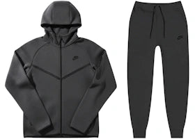 Nike Tech Fleece Windrunner Full Zip Hoodie & Jogger Set Black Heather/Black - vue 360