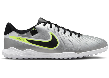 Nike Tiempo Legend 10 Academy TF Metallic Silver Volt Black - authentic Nike sneakers