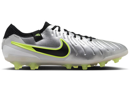 Nike Tiempo Legend 10 Elite AG-Pro Metallic Silver Volt Black - authentic Nike sneakers