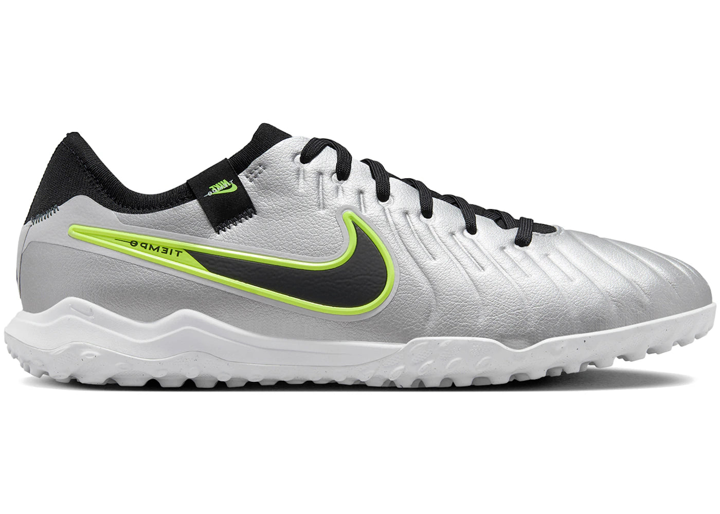 Nike Tiempo Legend 10 Pro TF Metallic Silver Volt Black - vue 360