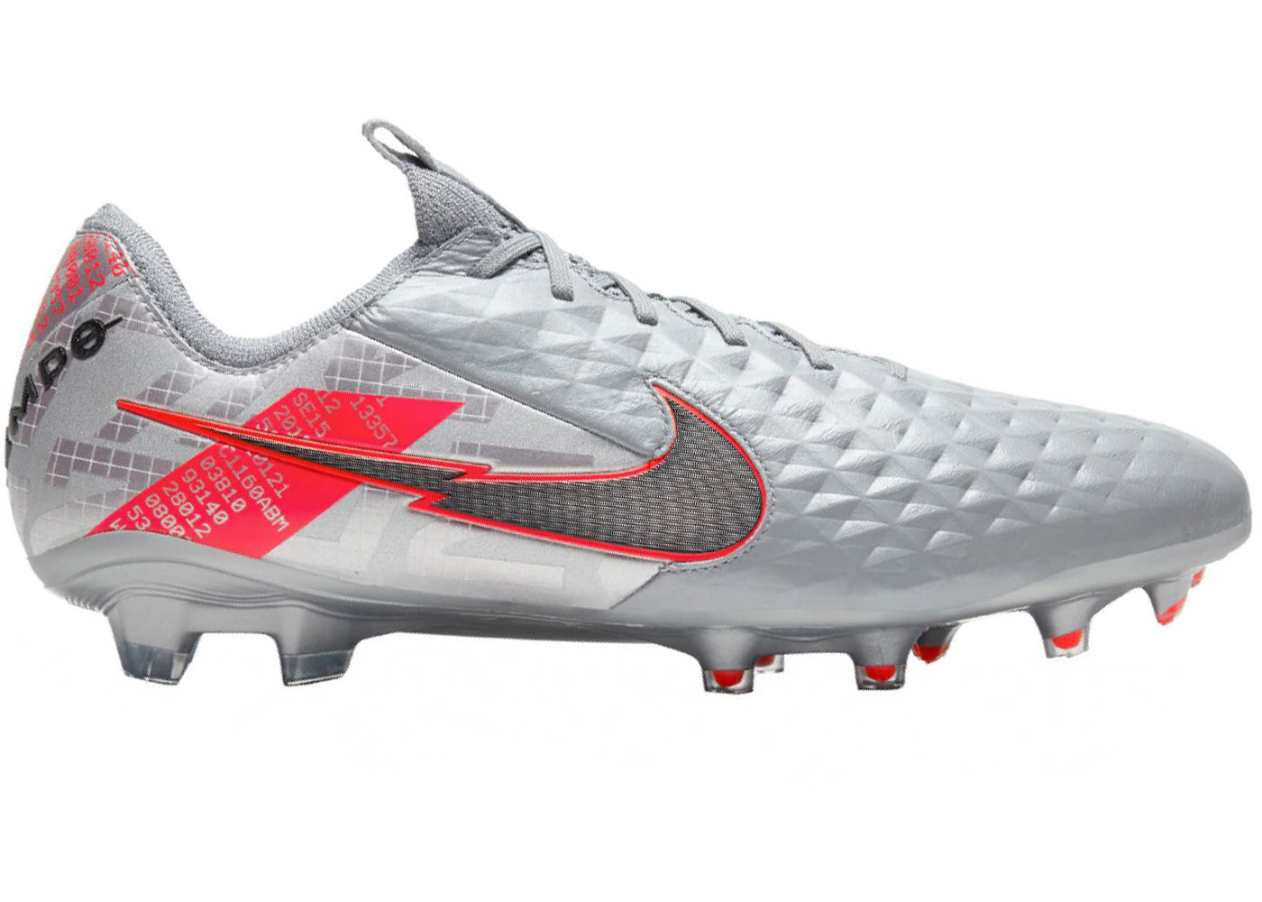 Nike Tiempo Legend 8 Elite FG Metallic Bomber Grey - vue 360
