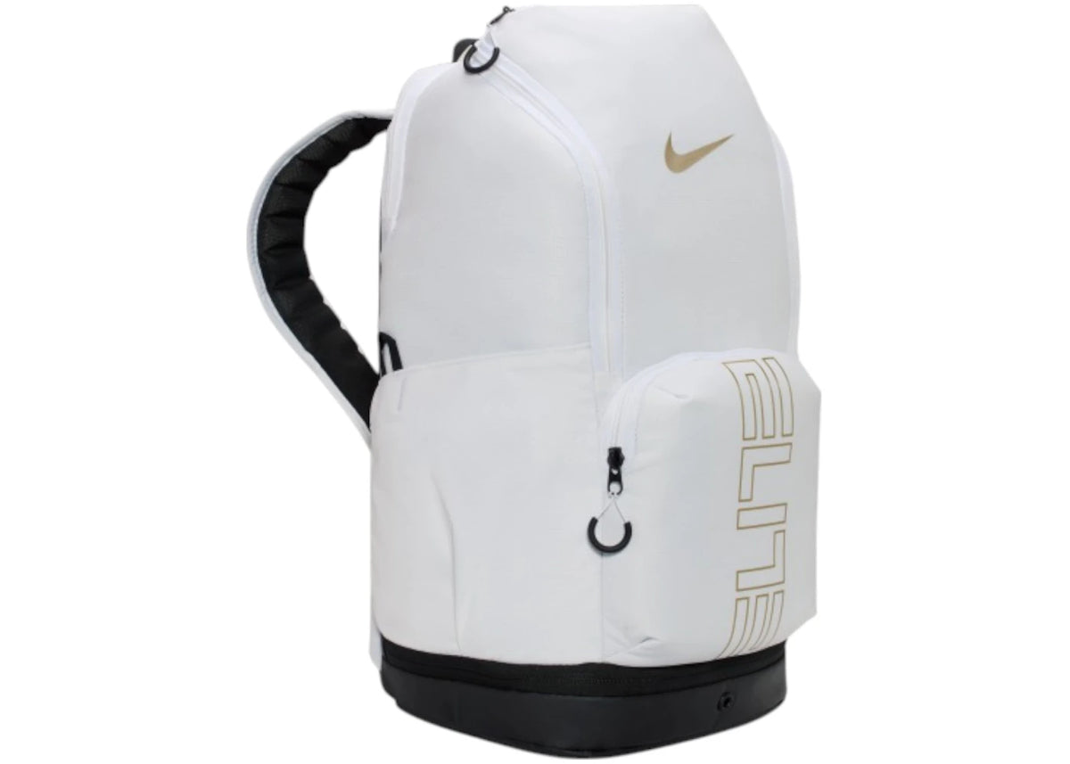 Nike Varsity Elite Backpack White/Black/Metallic Gold - vue 360