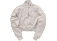 Nike Women's Phoenix Fleece Oversized 1/2-Zip Crop Fleece Sweatshirt Light Orewood Brown/Sail