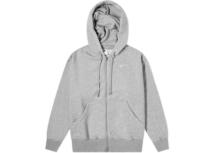 Nike Women's Phoenix Fleece Oversized Full-Zip Hoodie Dark Grey Heather/Sail - authentic Nike apparel
