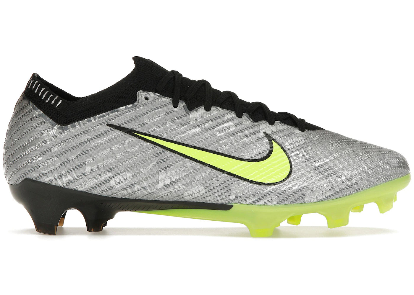 Nike Zoom Vapor 15 Elite XXV FG 25th Anniversary Pack Metallic Silver Volt sneakers - authentic Nike shoes