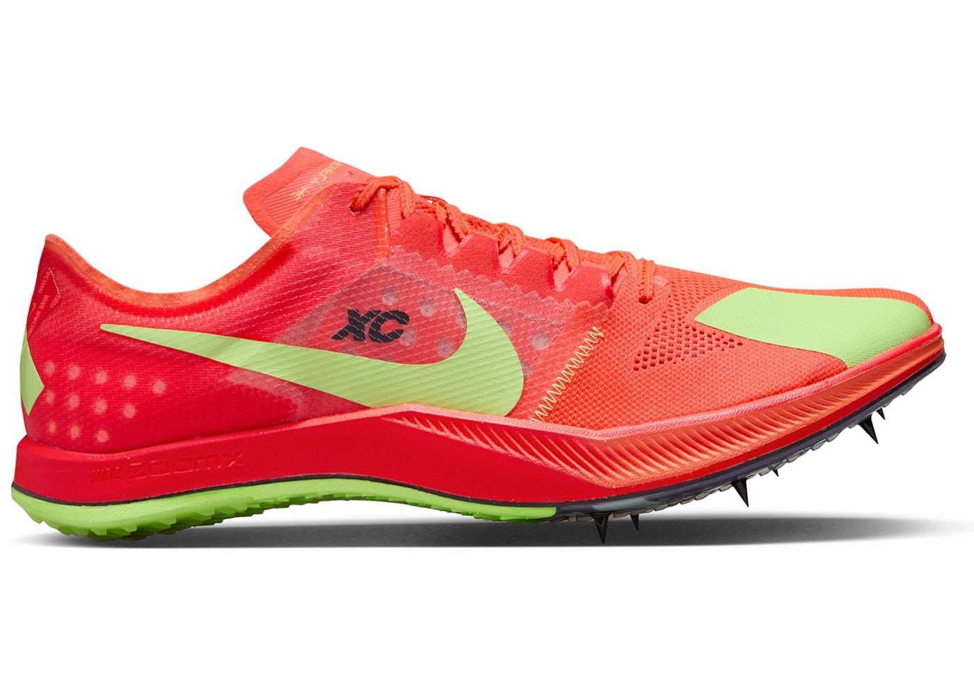 Nike ZoomX Dragonfly XC Hyper Orange Bright Crimson Mint Foam Lime Blast - vue 360