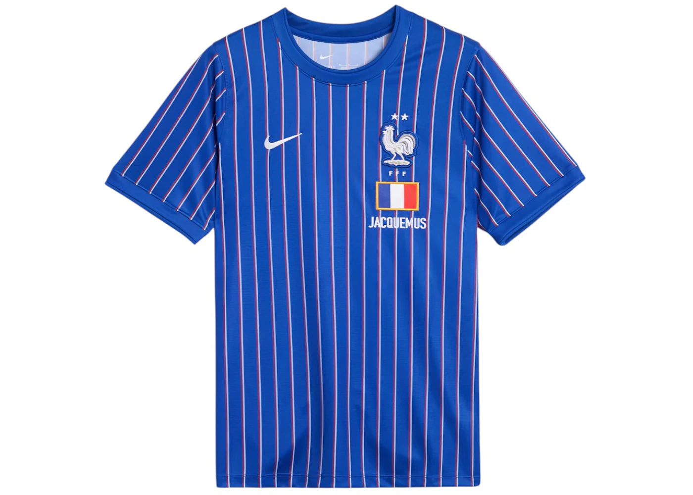 Nike x Jacquemus x France Pre Match Jersey Game Royal University Red White - vue 360