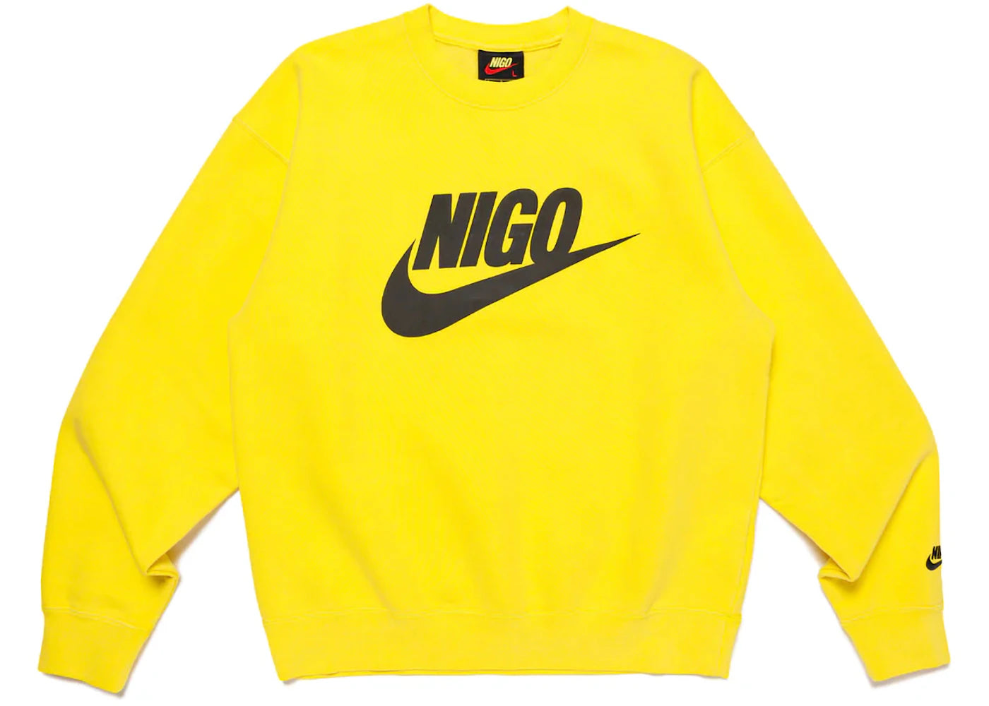 Nike x Nigo NRG Fleece Crew Sweatshirt Yellow - vue secondaire A