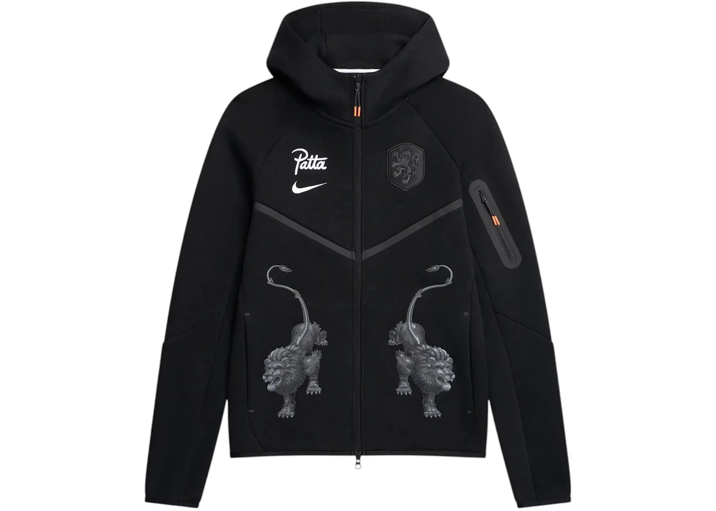 Nike x Patta x Netherlands KNVB Tech Fleece Zip Windrunner Hoodie Black - vue secondaire A