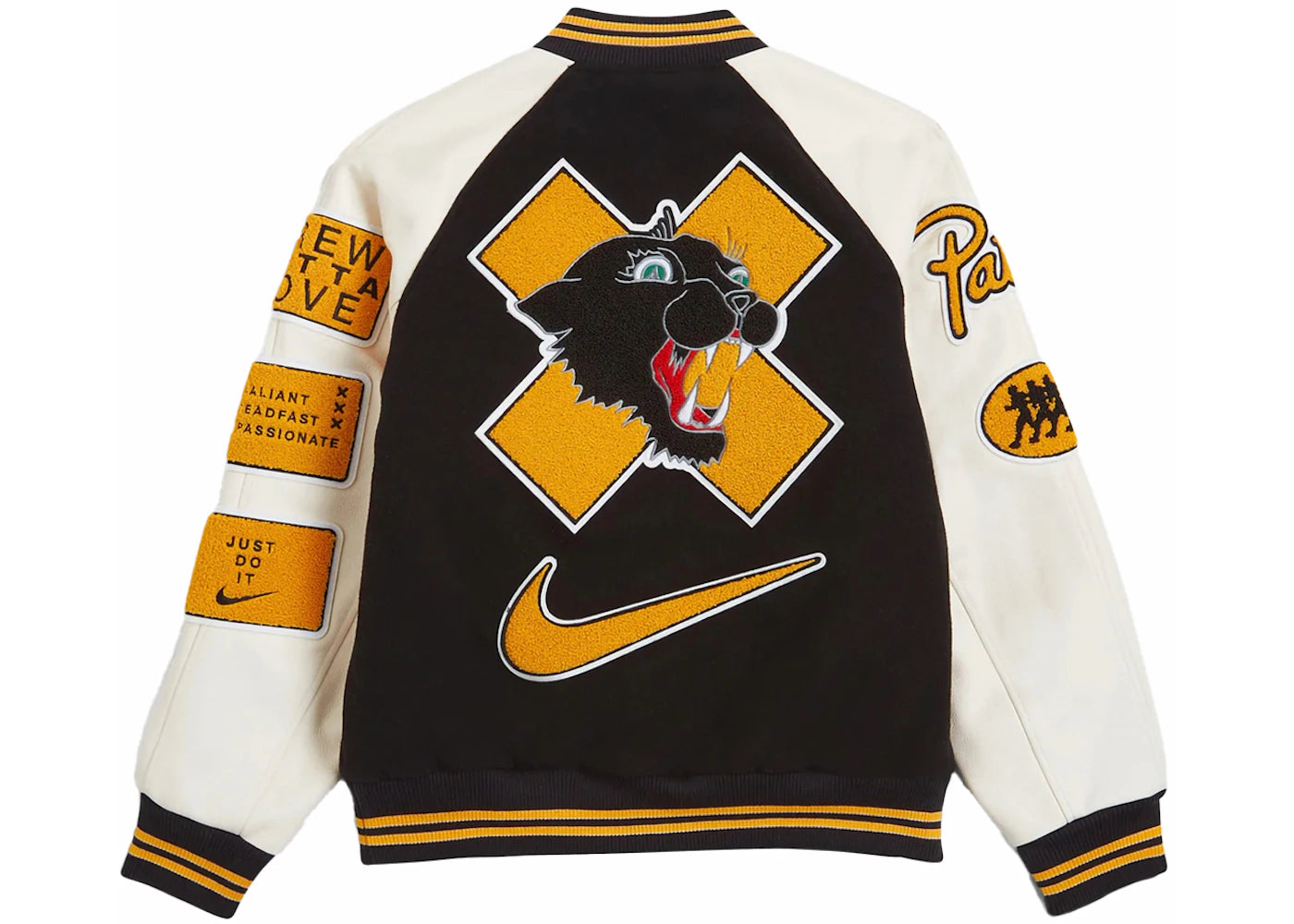 Nike x Patta Running Team Varsity Jacket Black/Yellow/White - vue secondaire A
