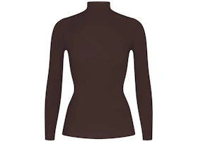 Nike x SKIMS Women's Weightless Layers Mock Neck Long Sleeve Top Dark Roast - vue 360