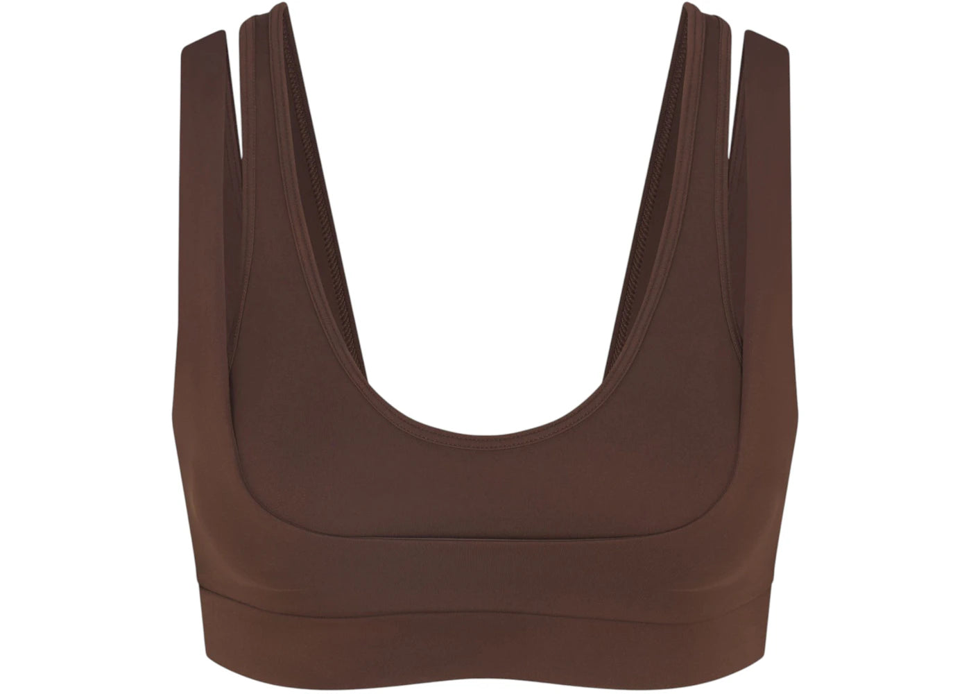 Nike x SKIMS Women's Matte Double Strap Scoop Bra Dark Sepia - vue secondaire A