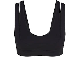 Nike x SKIMS Women's Matte Double Strap Scoop Bra Obsidian - vue 360