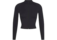 Nike x SKIMS Women's Matte Mock Neck Full Zip Jacket Obsidian