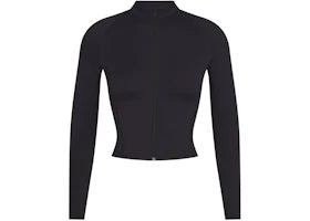 Nike x SKIMS Women's Matte Mock Neck Full Zip Jacket Obsidian