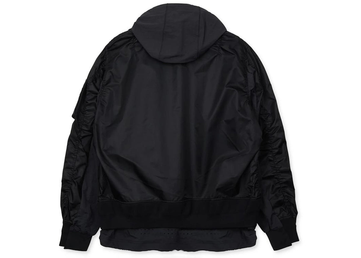 Nike x Sacai Layered Bomber Jacket Black (Womens) - vue secondaire B