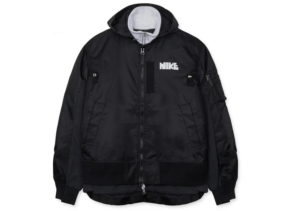 Nike x Sacai Layered Bomber Jacket Black (Womens) - vue secondaire A