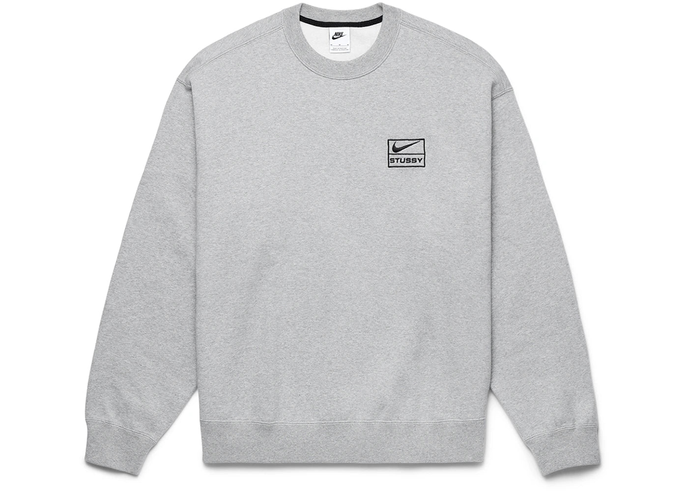 Nike x Stussy Crew Fleece Grey - vue secondaire A