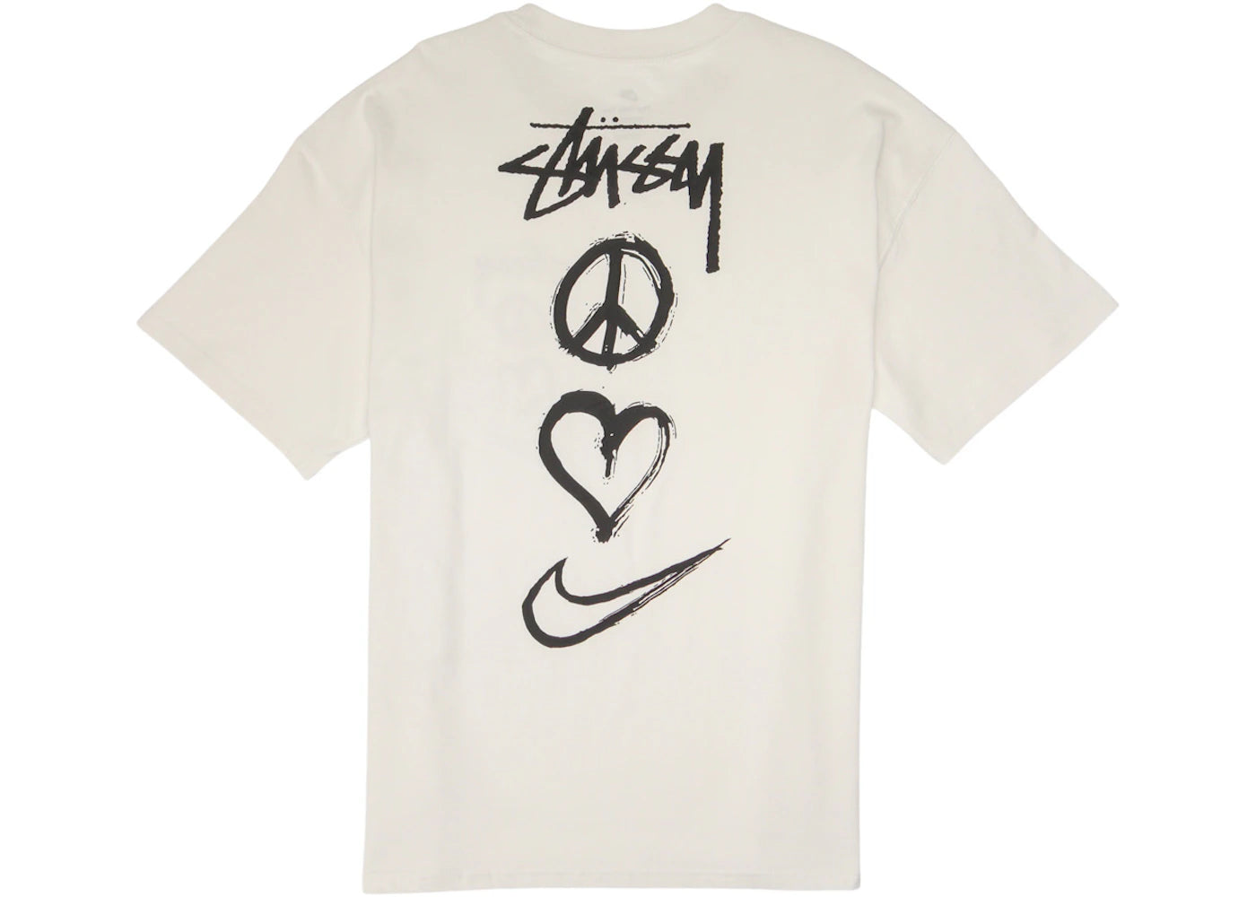 Nike x Stussy Peace, Love, Swoosh T-shirt (US Sizing) White - vue 360