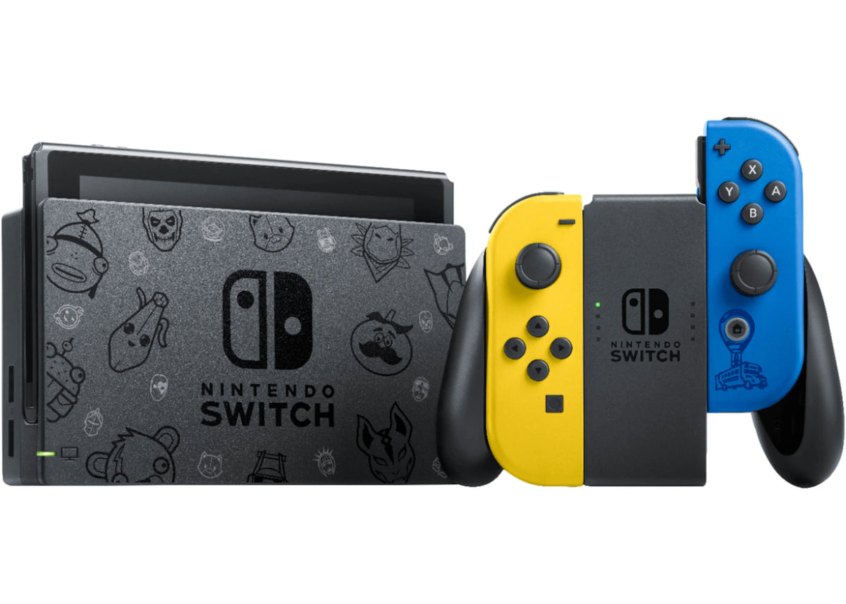 Nintendo Switch Fortnite Wildcat Console Bundle HADSKFAGE Yellow/Blue - vue secondaire B
