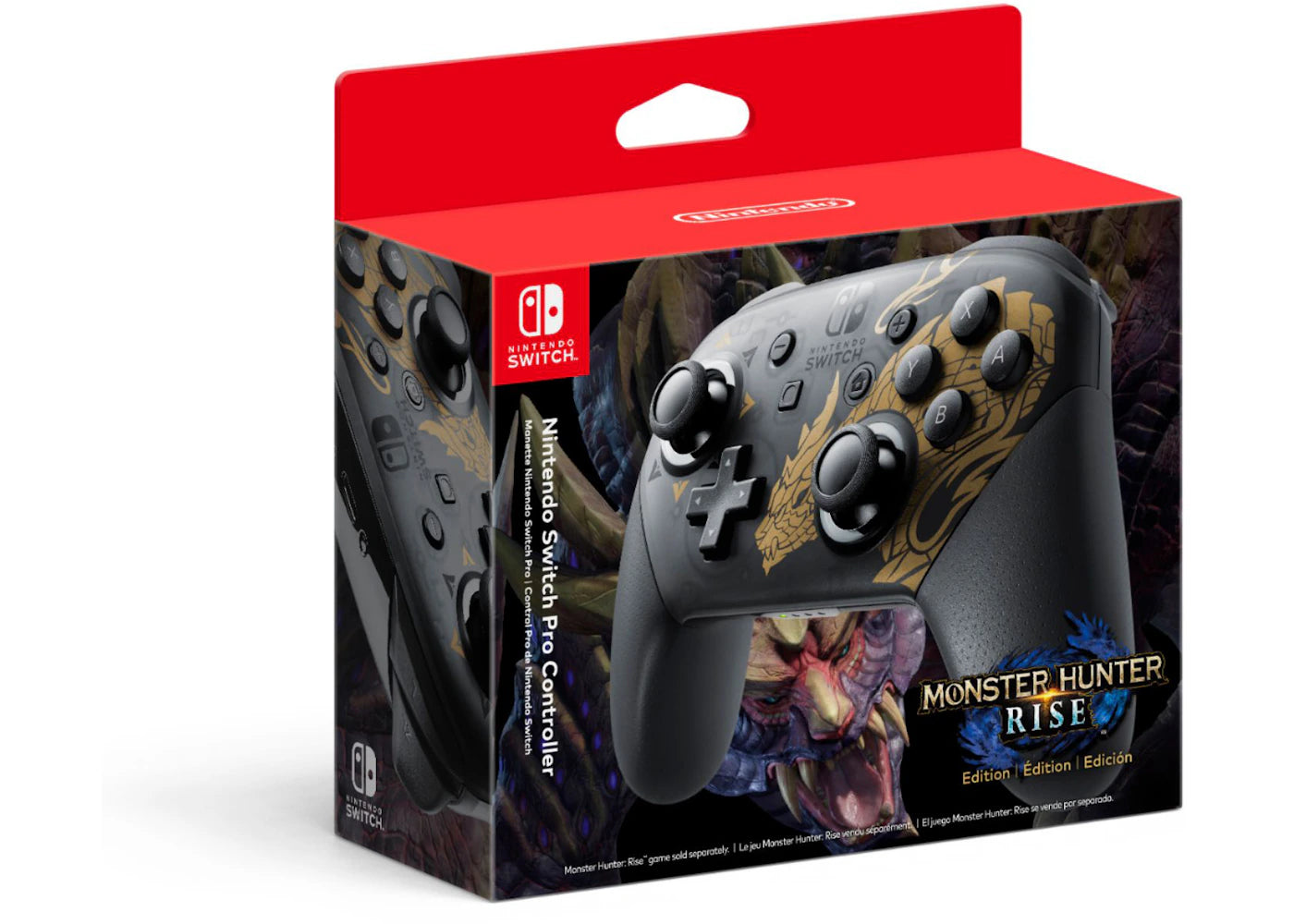 Nintendo Switch Pro Controller Monster Hunter Rise Edition HACAFSSKN - vue secondaire B