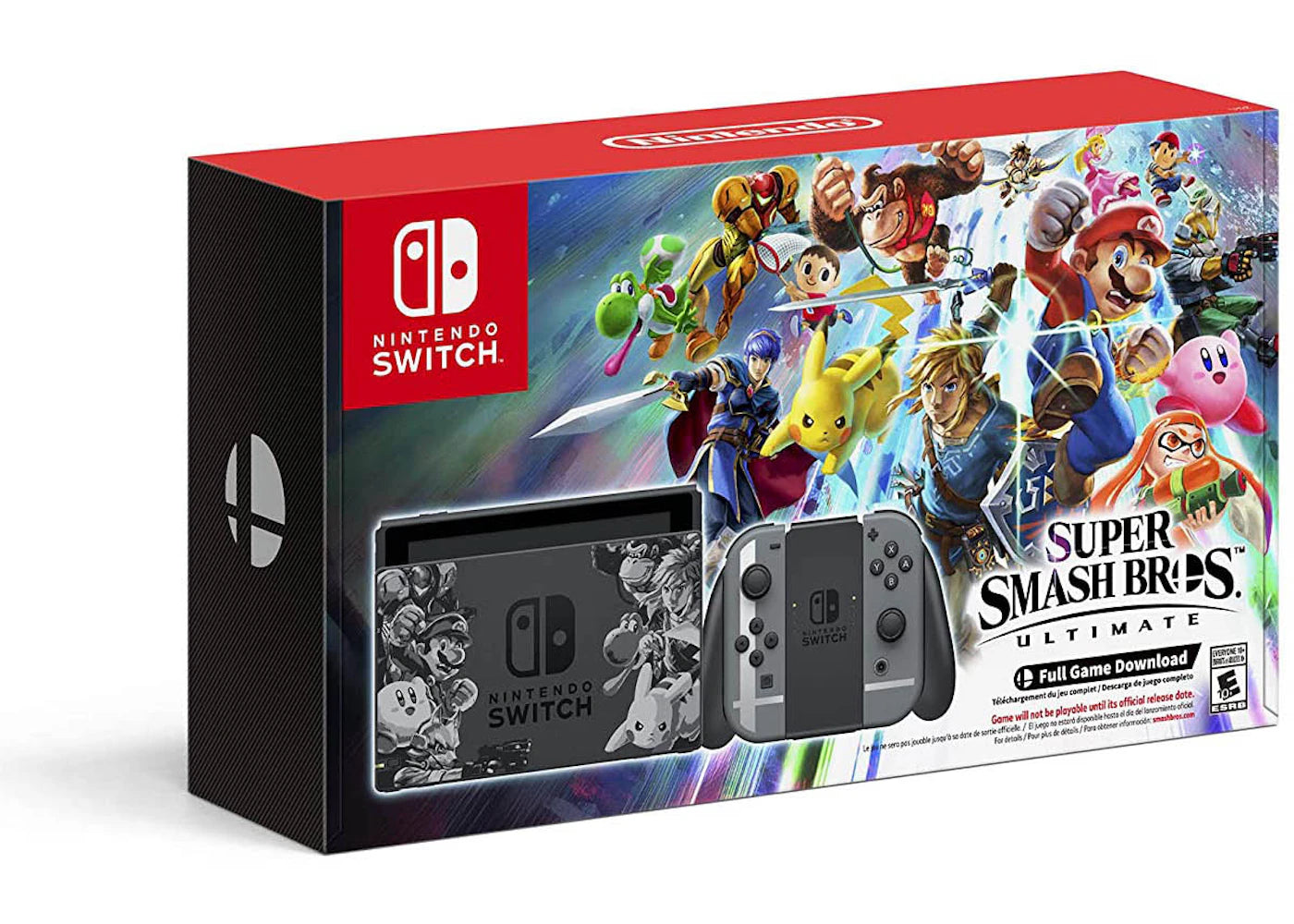 Nintendo Switch Super Smash Bros. Ultimate Edition Console HACSKAELE Grey - vue secondaire A
