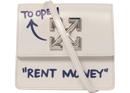 OFF-WHITE 0.7 Jitney Quote Bag "RENT MONEY" White - authentic OFF-WHITE product