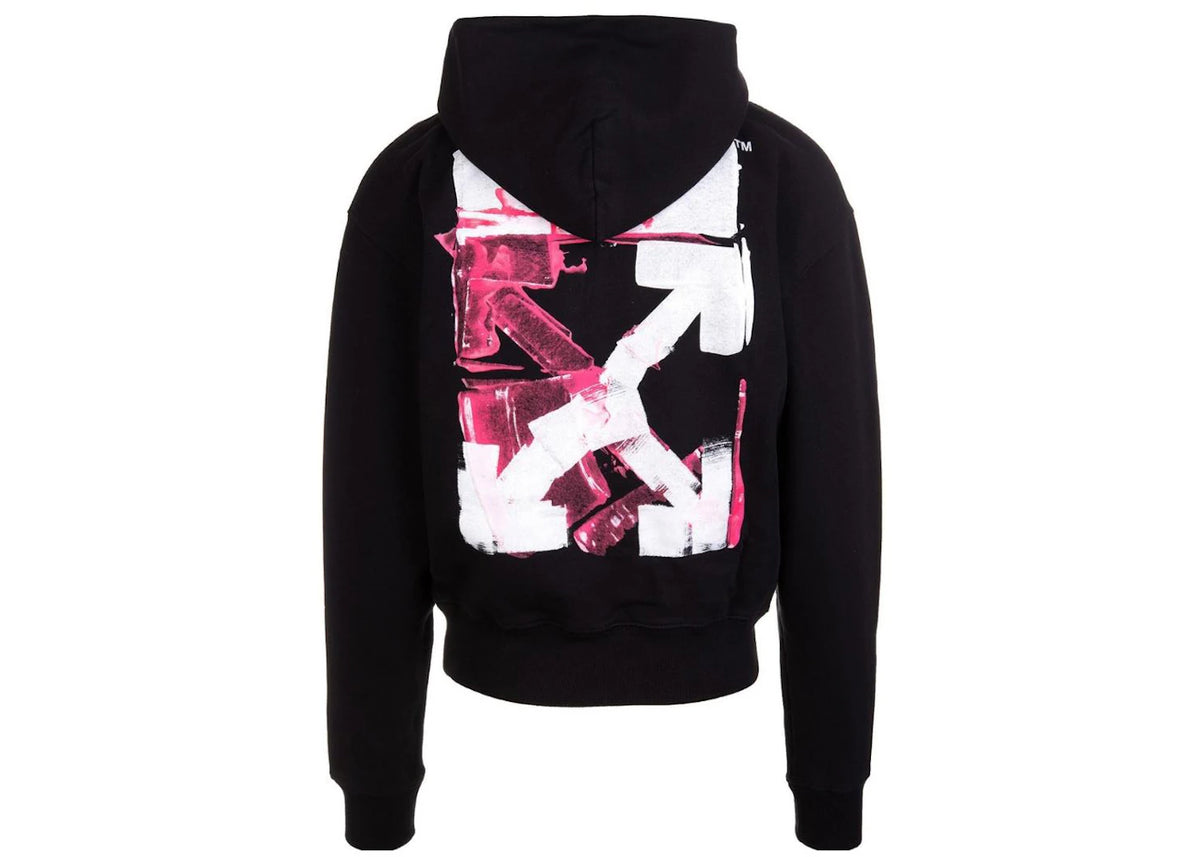 OFF-WHITE Kapuzenpullover mit Acryl-Pfeil-Logoprint, Schwarz - vue secondaire A