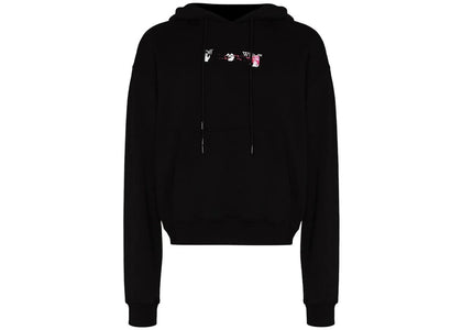 OFF-WHITE Acrylic Arrow Logo Print Hooded Sweatshirt Black - authentic OFF-WHITE apparel