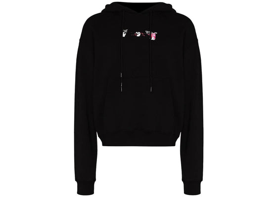 OFF-WHITE Acrylic Arrow Logo Print Hooded Sweatshirt Black sneakers - authentic OFF-WHITE shoes