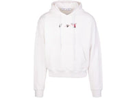 OFF-WHITE Acrylic Arrow Logo Print Hooded Sweatshirt White Black Fucshia