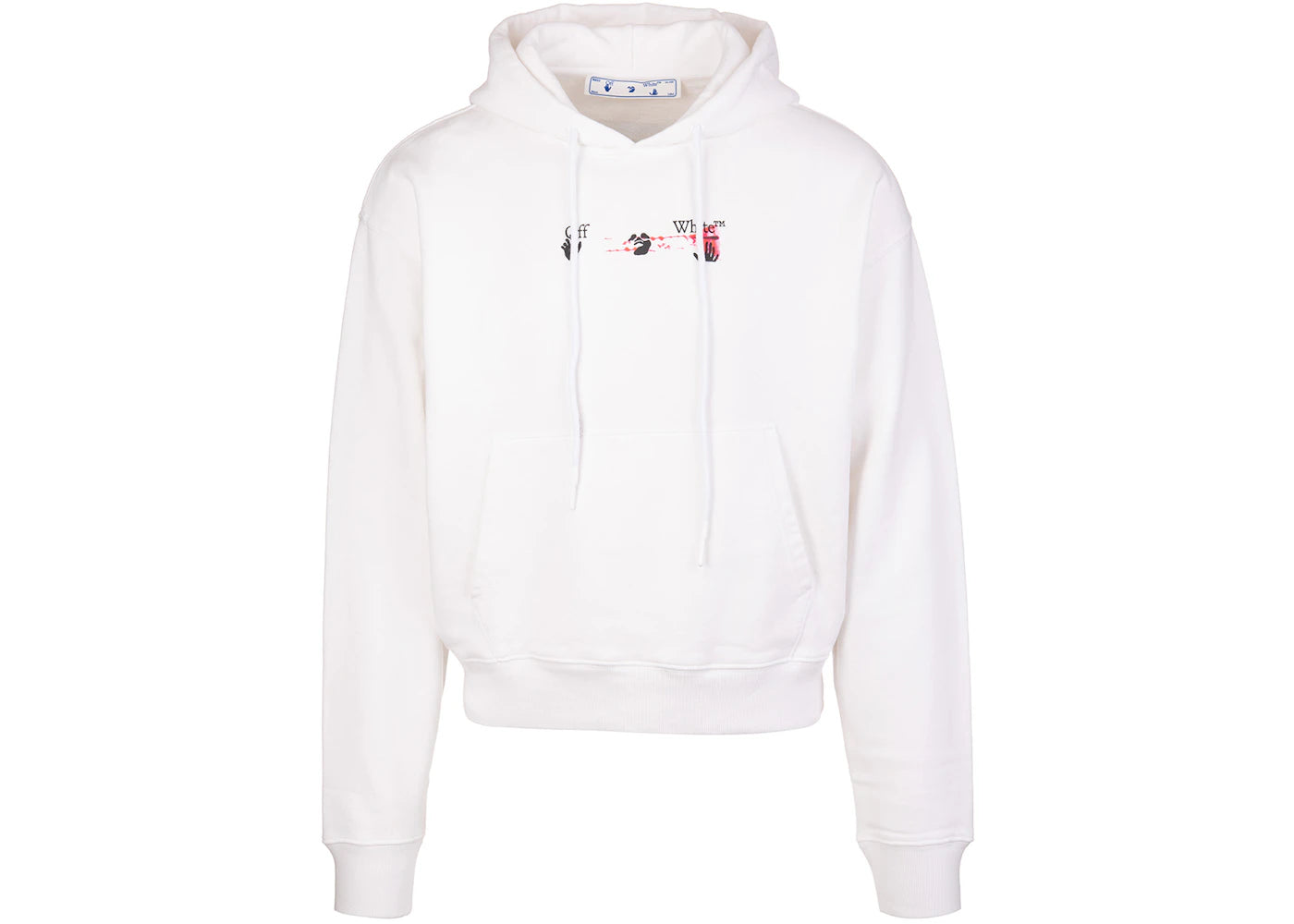 OFF-WHITE Acrylic Arrow Logo Print Hooded Sweatshirt White Black Fucshia - vue secondaire A