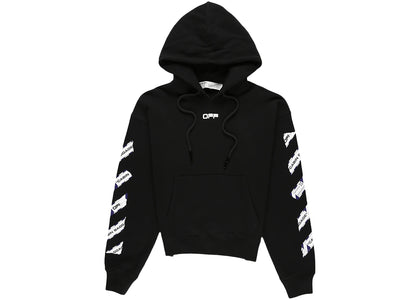 OFF-WHITE Airport Tape Arrows Diag Over Hoodie Black/Multicolor - authentic OFF-WHITE apparel
