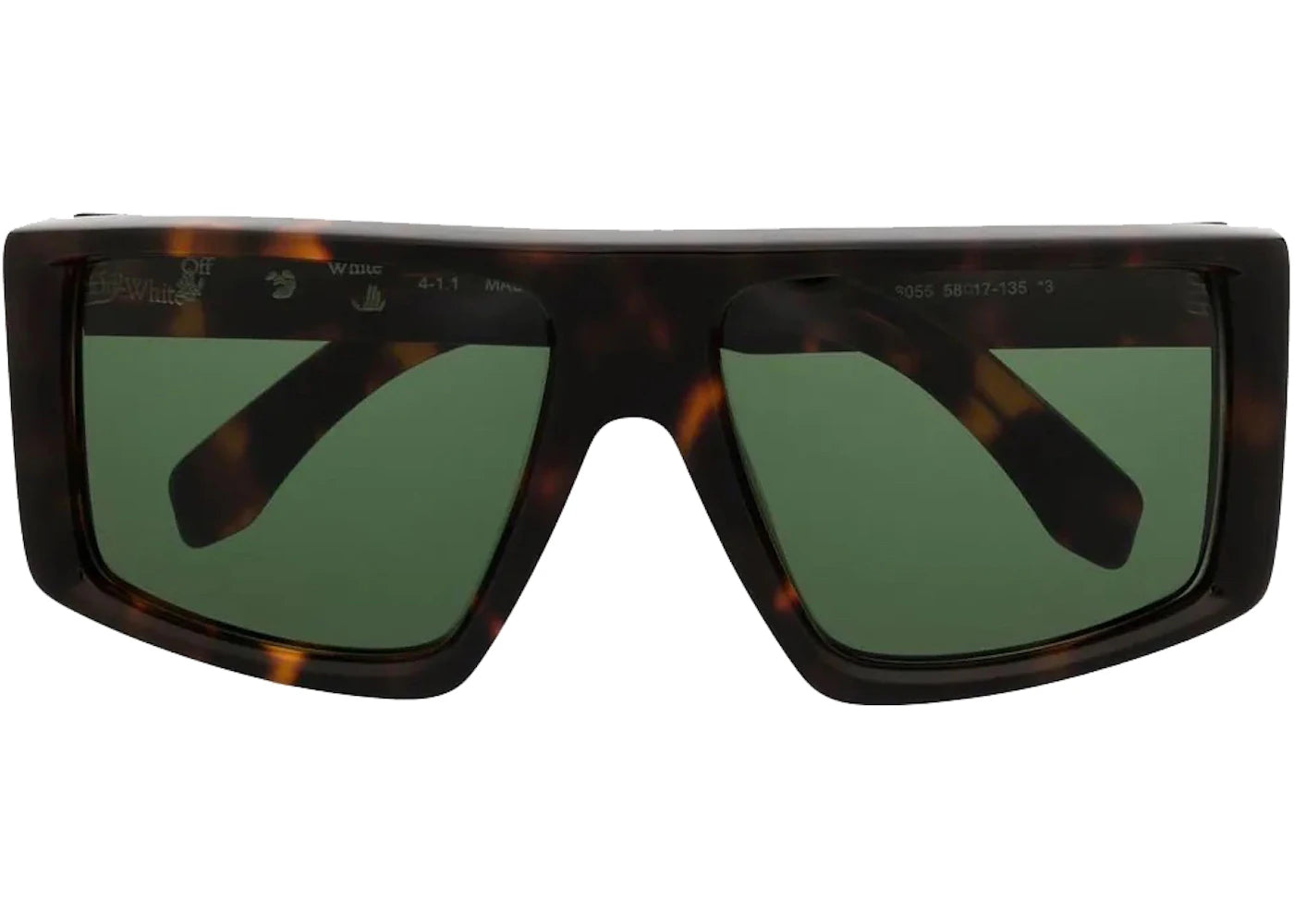 OFF-WHITE Alps Oversize Sunglasses Tortoiseshell (OERI004Y21PLA0016055) - vue 360