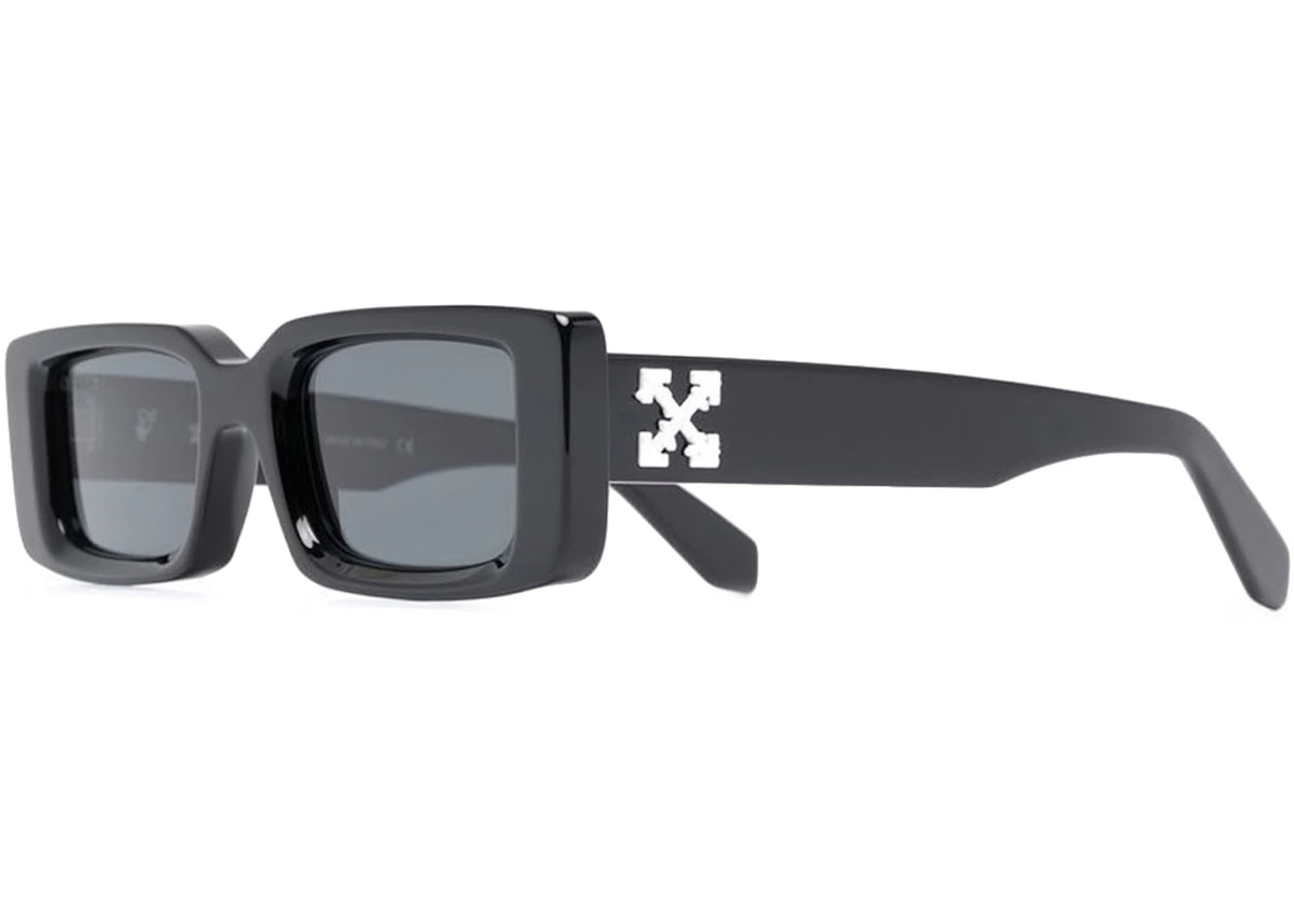 OFF-WHITE Arthur Square Frame Sunglasses Black/White (OERI016Y21PLA0011007) - vue 360
