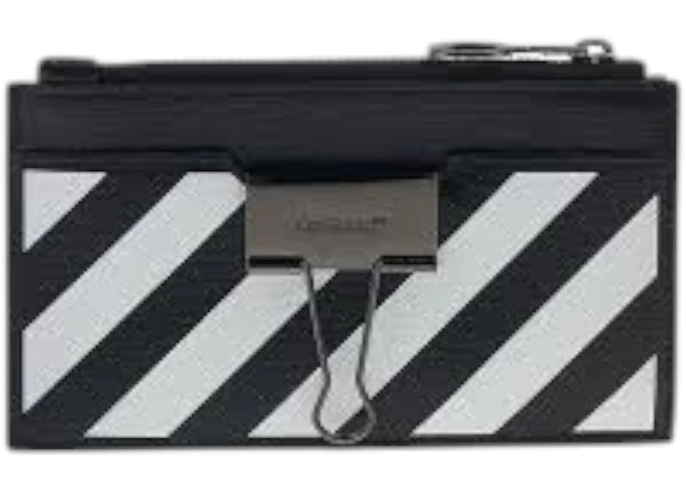 OFF-WHITE Binder Zipped Card Case Black - vue 360