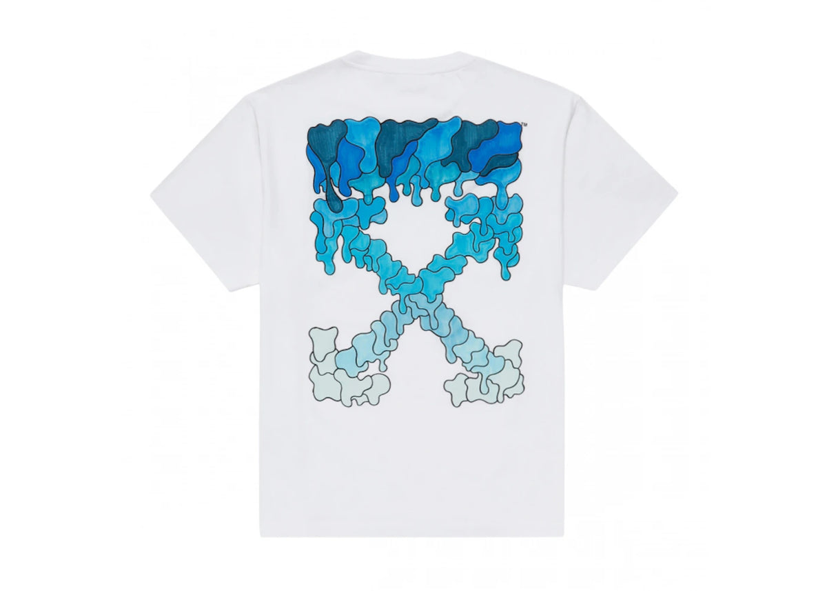 OFF-WHITE Blue Marker S/S Over Tee White/Blue - vue secondaire B