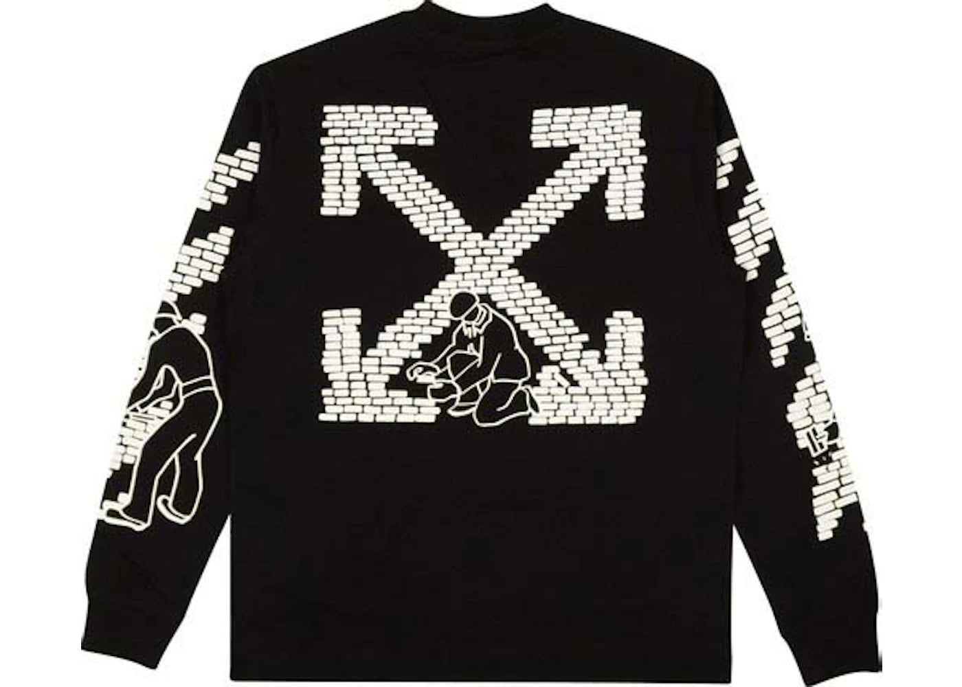 OFF-WHITE Bricks Skate L/S T-Shirt Black/White - vue secondaire B