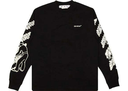 OFF-WHITE Bricks Skate L/S T-Shirt Black/White - apparel view 2