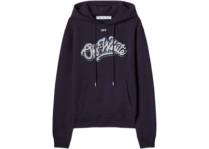 OFF-WHITE C/O Chicago Bulls Hoodie Navy/White/Light Blue - apparel view 2