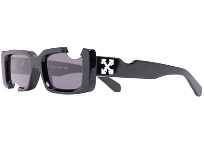 OFF-WHITE Cady Cut-Out Rectangular Frame Sunglasses Black/White/Grey (SS22) (OERI006C99PLA0011007) - authentic OFF-WHITE p...