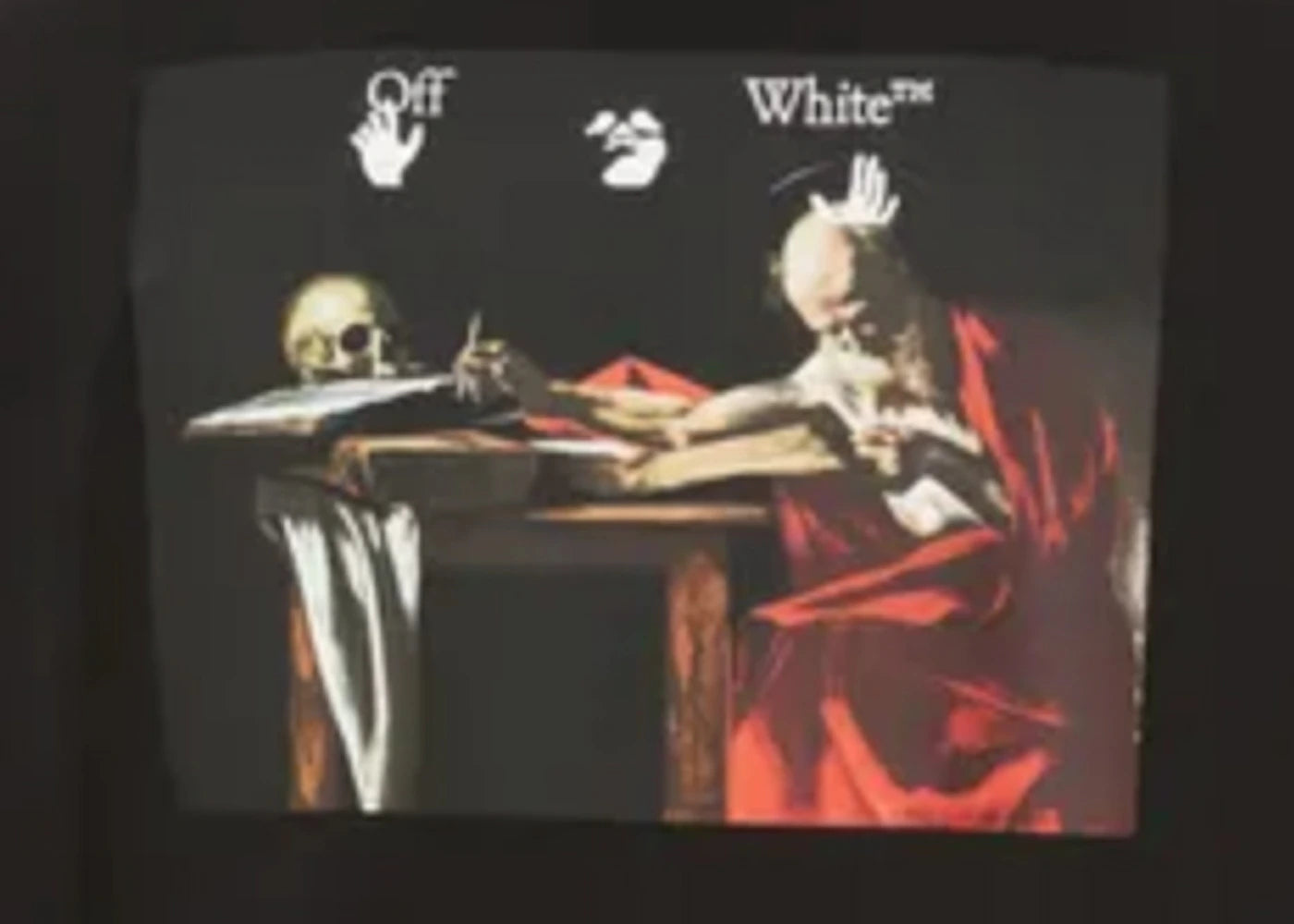 OFF-WHITE Caravaggio Back Print Oversized T-Shirt Black - vue secondaire A