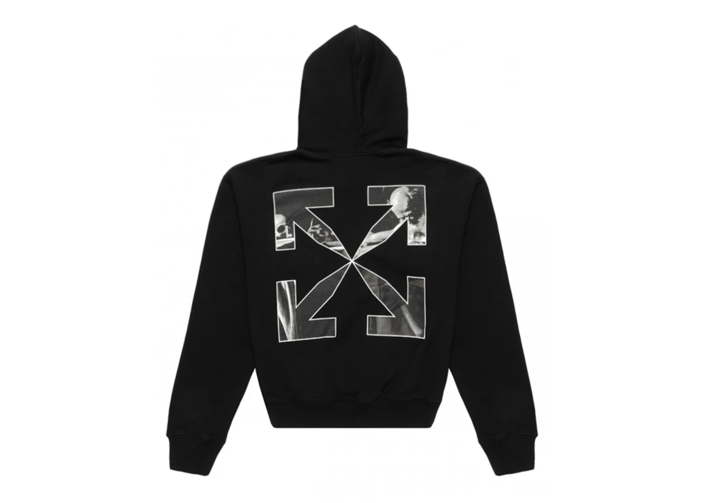OFF-WHITE Caravaggio Saint Jerome Writing Arrows Hoodie Black/White - vue secondaire B