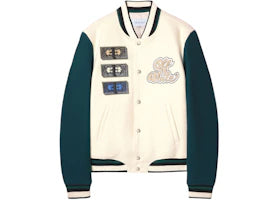 OFF-WHITE Cash Wool Reg Varsity Jacket White